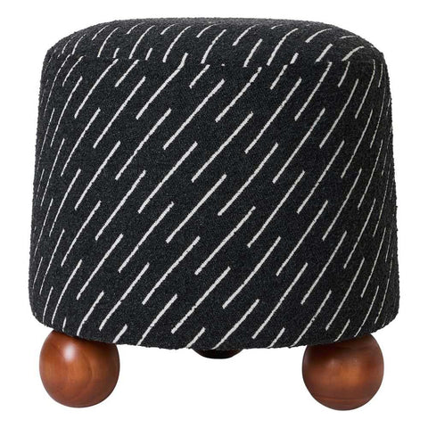 Orta Stool - Black Jacquard - Ottomans and Stools - Eleganté