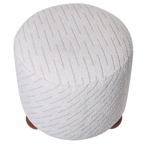 Orta Stool - White Jacquard - Ottomans and Stools - Eleganté