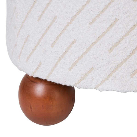 Orta Stool - White Jacquard - Ottomans and Stools - Eleganté