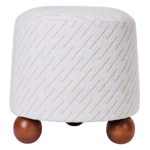 Orta Stool - White Jacquard - Ottomans and Stools - Eleganté