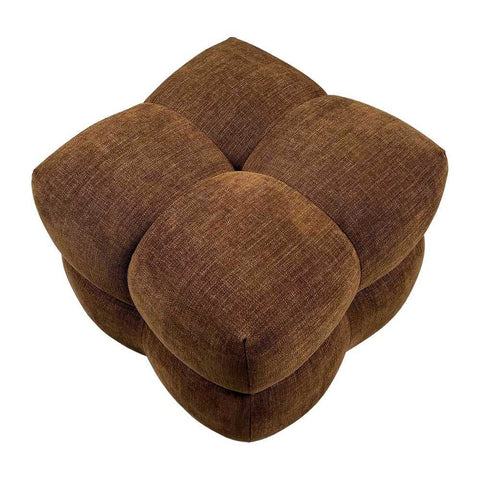 Lesina Stool - Brown Chenille - Ottomans and Stools - Eleganté