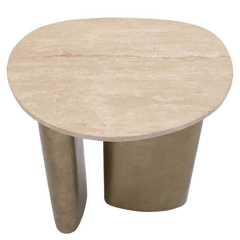 Audrey Large Side Table - Travertine - Side Tables - Eleganté