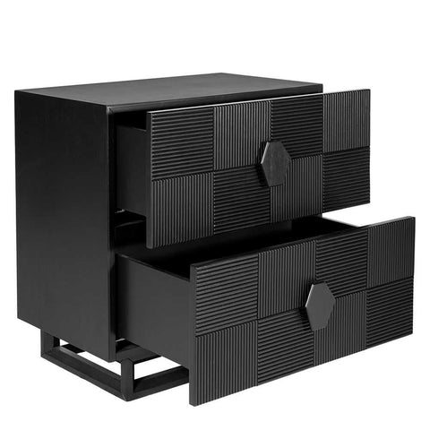 Alton 65x65cm Bedside Table - Black - Bedside Tables - Eleganté
