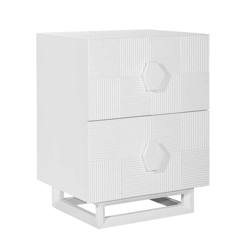Alton 50x65cm Bedside Table - White - Bedside Tables - Eleganté