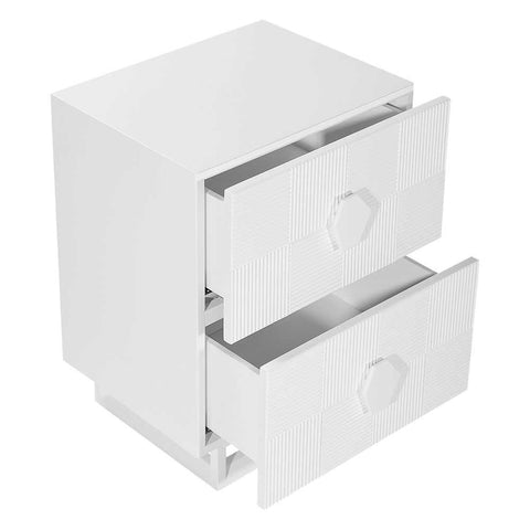 Alton 50x65cm Bedside Table - White - Bedside Tables - Eleganté