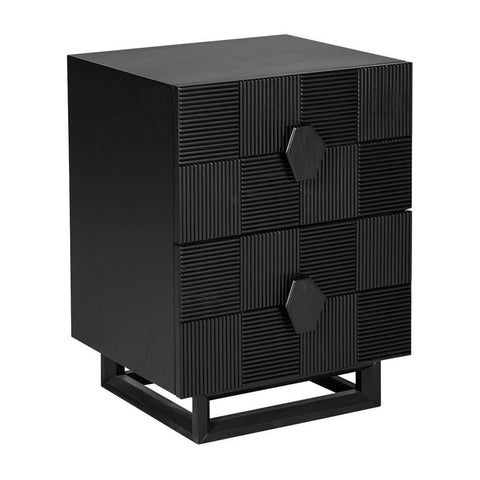 Alton 50x65cm Bedside Table - Black - Bedside Tables - Eleganté