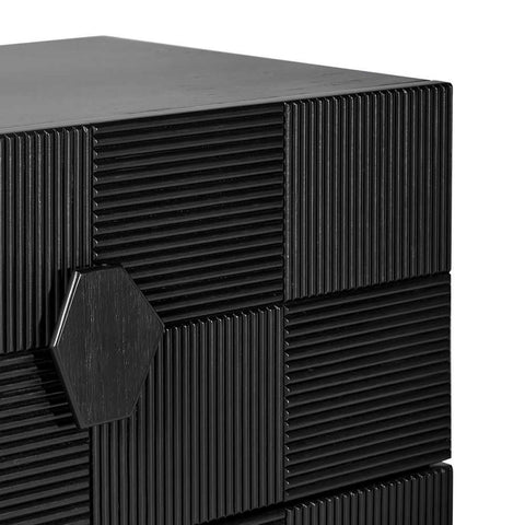 Alton 50x65cm Bedside Table - Black - Bedside Tables - Eleganté