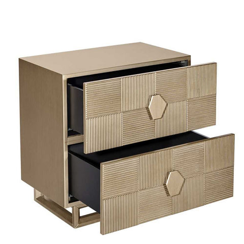Alton 65x65cm Bedside Table - Antique Gold - Bedside Tables - Eleganté