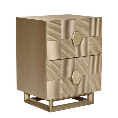 Alton 50x65cm Bedside Table - Antique Gold - Bedside Tables - Eleganté