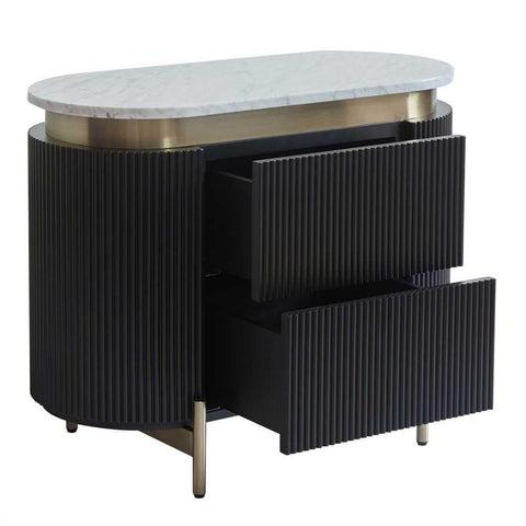 Demarco 76x60cm Bedside Table - Black