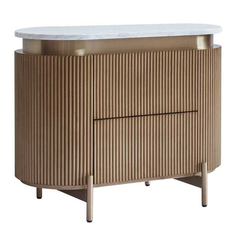 Demarco 76x60cm Bedside Table - Antique Gold
