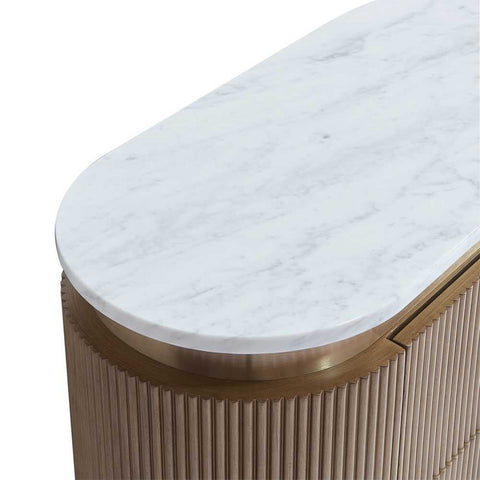 Demarco 76x60cm Bedside Table - Antique Gold