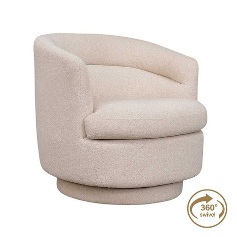 Holly Swivel Arm Chair - Natural - Occasional Chairs - Eleganté