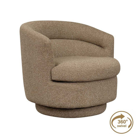Holly Swivel Arm Chair - Cocoa Mocha - Occasional Chairs - Eleganté