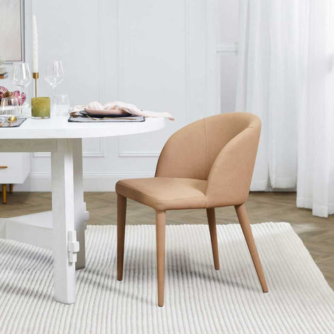 Paltrow Dining Chair - Tan Vegan Leather - Dining Chairs - Eleganté