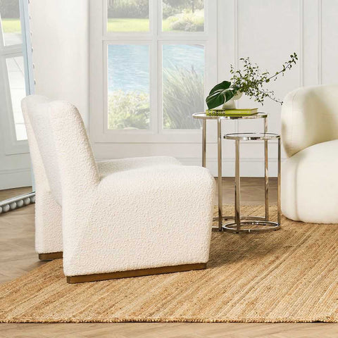Beau Occasional Chair - White Boucle - Occasional Chairs - Eleganté