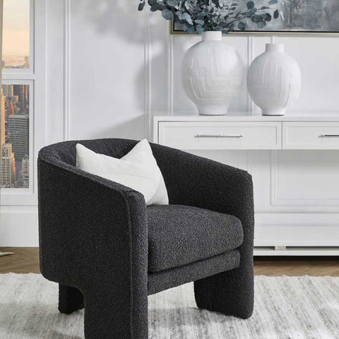 Kylie Arm Chair - Black Onyx Boucle - Occasional Chairs - Eleganté
