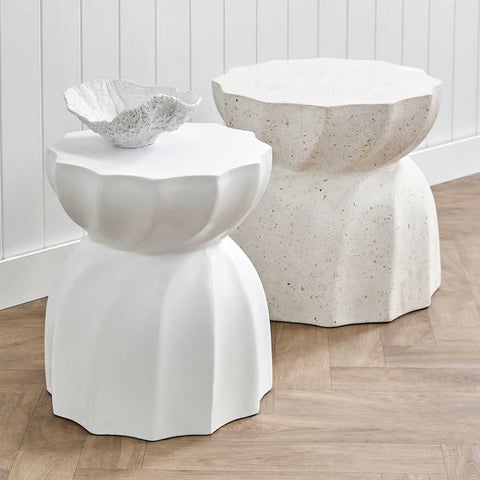 Swirl Concrete Stool - White - Ottomans and Stools - Eleganté