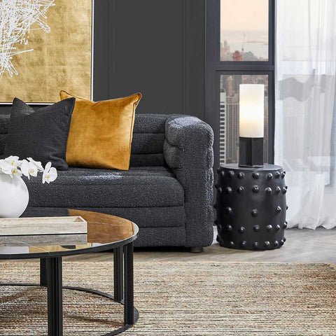 Otto Concrete Stool - Black - Ottomans and Stools - Eleganté