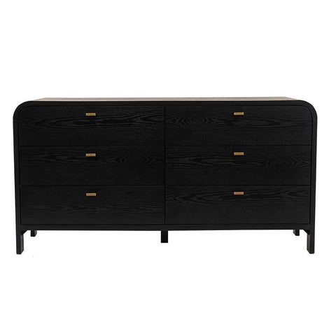 Chisholm 160cm 6 Drawer Chest - Black - Chests of Drawers - Eleganté