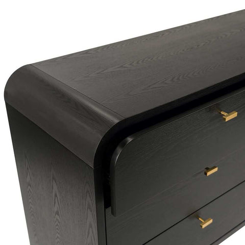 Chisholm 160cm 6 Drawer Chest - Black - Chests of Drawers - Eleganté