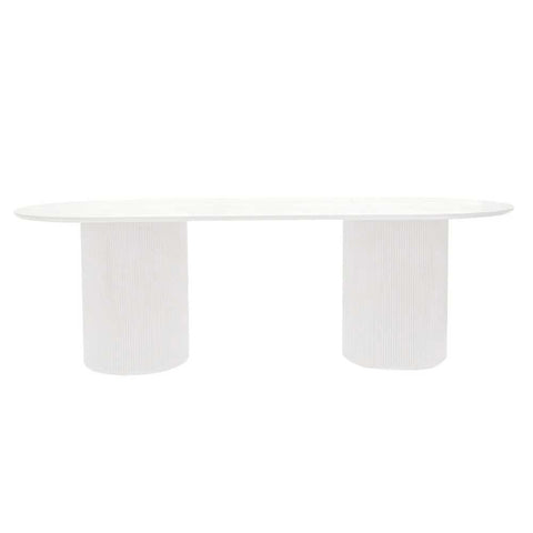 Arlo Oval Dining Table - 2.4m White - Dining Tables - Eleganté