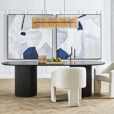 Arlo Oval Dining Table - 2.4m Black - Dining Tables - Eleganté
