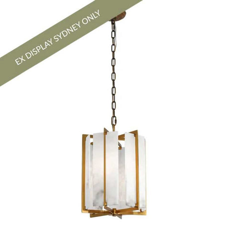 Palermo Alabaster Pendant - Antique Brass - OUTLET NSW - Palermo Alabaster Pendant - Antique Brass - OUTLET NSW - Eleganté