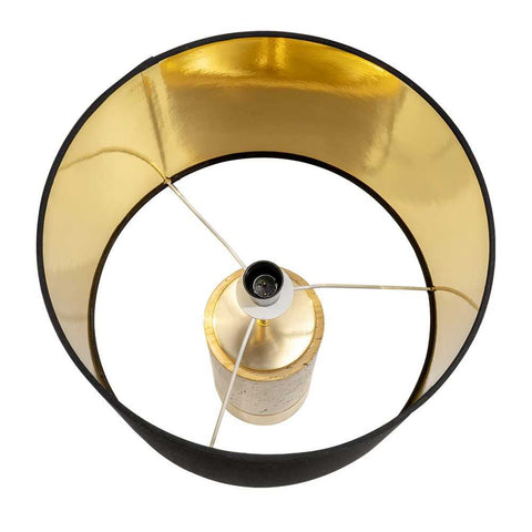Paola Travertine Table Lamp - Black Shade - Paola Travertine Table Lamp - Black Shade - Eleganté