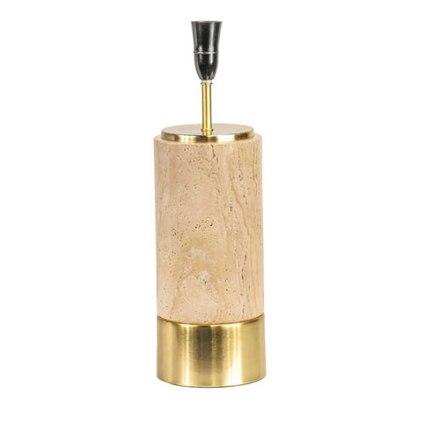 Paola Travertine Table Lamp - White Shade - Paola Travertine Table Lamp - White Shade - Eleganté