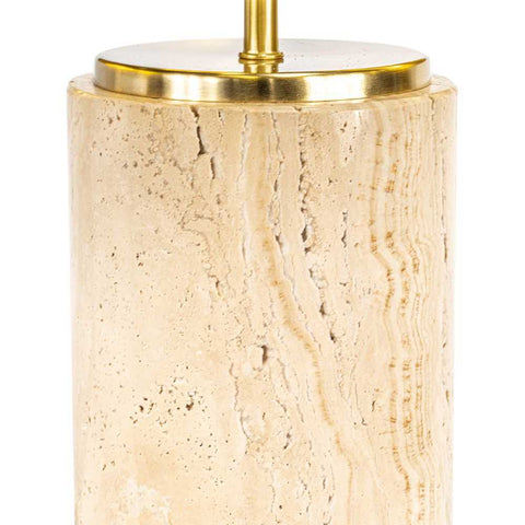 Paola Travertine Table Lamp - White Shade - Paola Travertine Table Lamp - White Shade - Eleganté