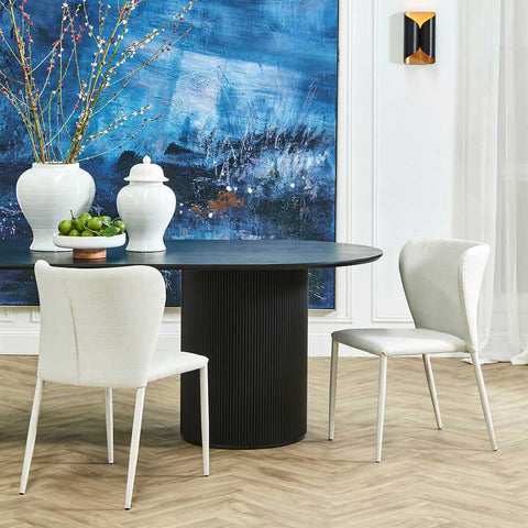 Foley Dining Chair Set of 2 - Natural w Fabric Legs - Dining Chairs - Eleganté