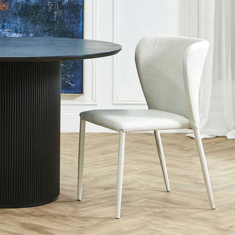 Foley Dining Chair Set of 2 - Natural w Fabric Legs - Dining Chairs - Eleganté