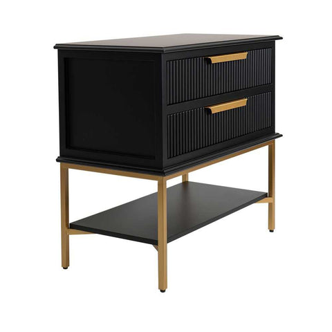 Aimee 76x70cm Bedside Table - Black