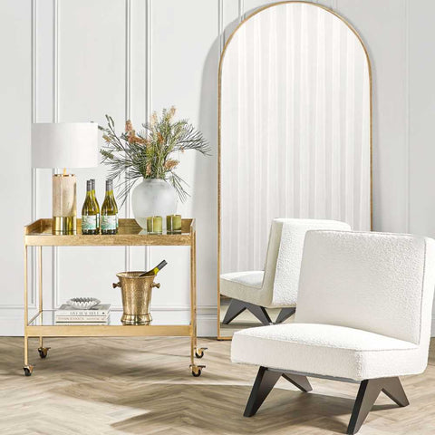 Archibald 100x219cm Floor Mirror - Gold Leaf