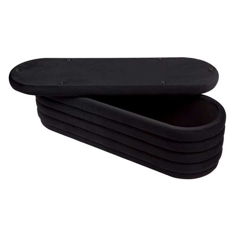 Demi Storage Bench Ottoman - Black Velvet - Ottomans and Stools - Eleganté