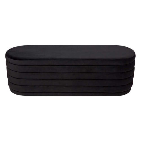 Demi Storage Bench Ottoman - Black Velvet - Ottomans and Stools - Eleganté
