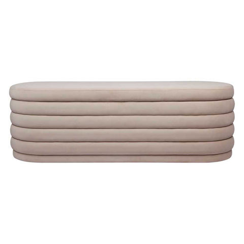 Demi Storage Bench Ottoman - Nude Velvet - Ottomans and Stools - Eleganté