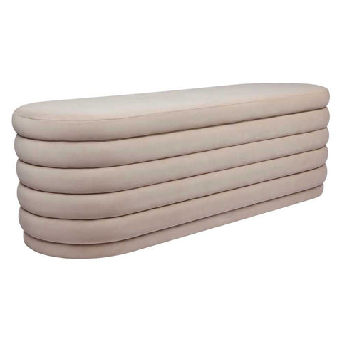 Demi Storage Bench Ottoman - Nude Velvet - Ottomans and Stools - Eleganté