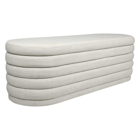 Demi Storage Bench Ottoman - Off White Linen - Ottomans and Stools - Eleganté