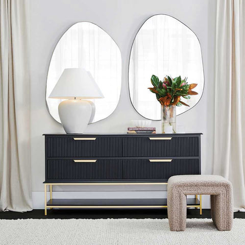 Pollock 86x120cm Wall Mirror - Black