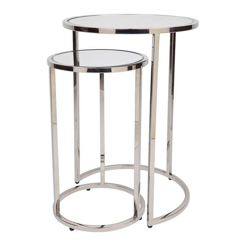 Serene Nesting Side Tables - Nickel - Side Tables - Eleganté