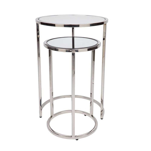 Serene Nesting Side Tables - Nickel - Side Tables - Eleganté