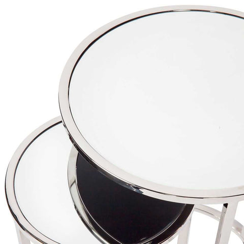 Serene Nesting Side Tables - Nickel - Side Tables - Eleganté
