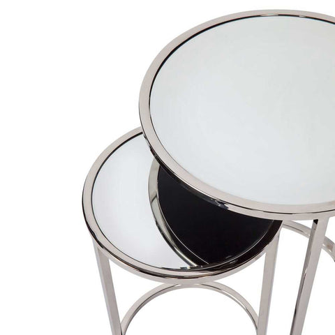 Serene Nesting Side Tables - Nickel - Side Tables - Eleganté