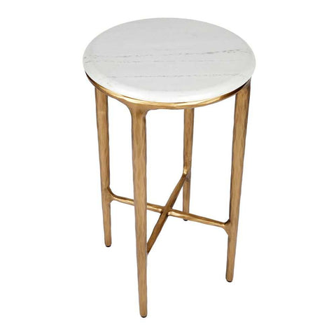 Heston Marble Petite Side Table - Brass - Side Tables - Eleganté