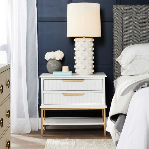 Aimee 76x70cm Bedside Table - White