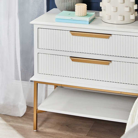 Aimee 76x70cm Bedside Table - White