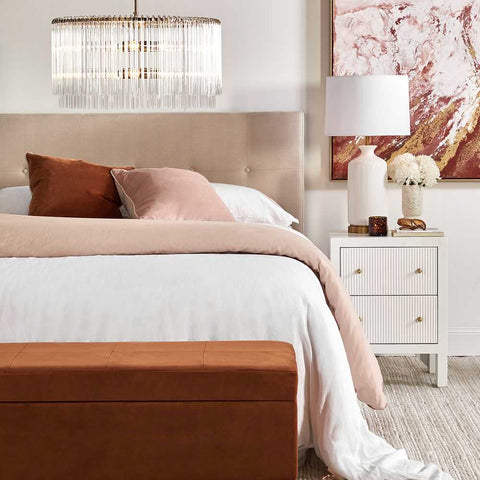 Ariana 50x65cm Bedside Table - White
