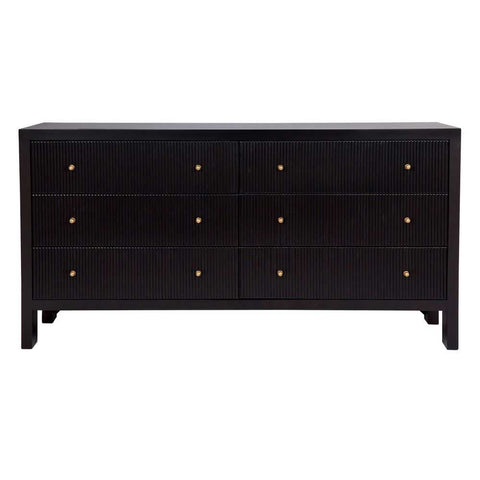 Ariana 160cm 6 Drawer Chest - Black - Chests of Drawers - Eleganté